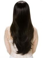16" Silky Straight Black Lace Front Human Hair Wig
