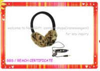 leopard fur earmuffs with earphone