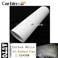 1.52*30m White 3D Carbon Fiber Car Vinyl Sticker for Car Decoration