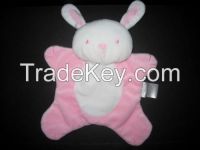 soft touch knitted baby blanket with plush bunny toy