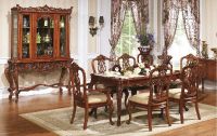 carved wooden dining set