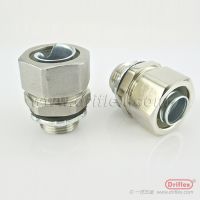 Stainless Steel Straight Connector with Locknut and Ferrules for Flexible Metal Conduit