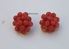 Earrings natural red coral authentic