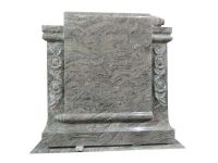 Scroll With Rose Carving Granite Headstone