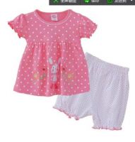 2014 new style MQBABY shallow watermelon red white rabbit make short sleeve shorts cotton suit of the girls