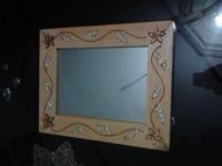 mirror with a wooden decorated frame (handmade)