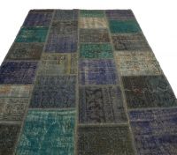 Handmade Turkish Overdyed Patchwork Carpet