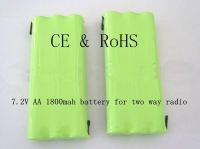 7.2V AA 1800 mah battery pack for two way radio