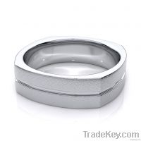 Two Tone Wedding Ring in 14k White Gold   (7mm) European Shank