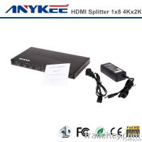 Factory supply 1.4v 3D HD 4kx2k 1x8 1 in 8 out  HDMI splitter