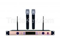 2 channels UHF wireless microphone system