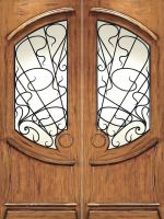 solid composite half glass wooden door