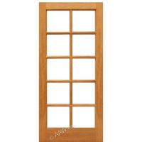 simple wood door with grids