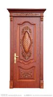 Red walnut carved solid wooden door