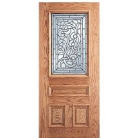 Knotty Alder Craftsman  Door with Beveled Glass