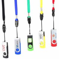 Bulk cheap 4gb custom logo swivel USB with lanyard