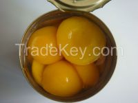 Canned Yellow Peach halves in heavy syrup