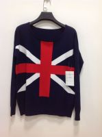 fashion women's pullover sweater with knitted letter on front