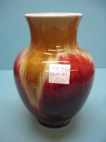 Chinese red porcelain vase, festive ceramic decoration