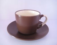 stoneware ceramic color glazed daily use coffee cup/set with plate