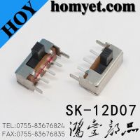 Professional Supplier DIP Type Micro Switch 3pin Slide Switch 2 Position Toggle Switch (SK-12D07)