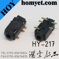 2.5mm Phone Jack Connector with SMT Type 5 Pin Registration Mast