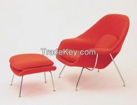 Leisure Chair Series Lounge Womb Chair with Solid Stainless Steel Legs and Woolen Upholstery, designer furniture/YXL-ZGL