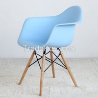 hot sale eames plastic seat wooden frame dining chair