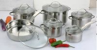 12pcs straight shape stainless steel cookware set