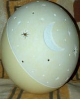 Half night sky hand carved ostrich egg lamp shade