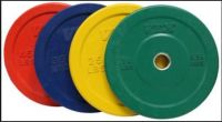 Colorful rubber barbell plates