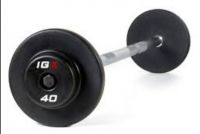 Fixed weight rubber barbell