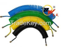 6M 20Feet Multi colour Dia 8mm x 5mm Spiral Spring Recoil PU air hose for Pneumatic System