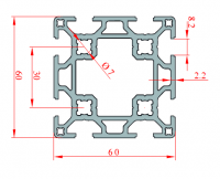 60x60 Duble Slot Aluminium Profile