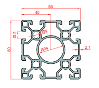 80x80 Heavy Aluminium Profile