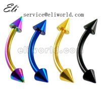 Titanium Anodized 316l Steel Curved Barbell Body Jewelry