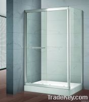 Semi frameless rectangle sliding shower enclosure