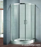 Semi frameless quadrant glass sliding shower door