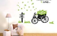 Wholesale,the living room wall stickers,The Flower Bike,home decor,
