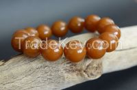 Baltic Amber Bracelet Toffee color perfectly round beads 
