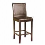 PU bar stool with rubber wood frame
