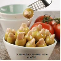 GREEN OLIVES STUFFED WITH ALMOND