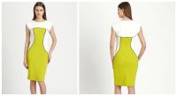 High Fashion Midi Color Block Career Dresses / Bodycon Dresses