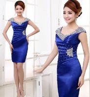 High Fashion Midi Blue Party Dresses / Celebrity Dresses