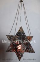 Arabic Style Brass Star Lamp With Multiple Color Glass - Chandelier Lighting - #CH 102