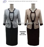 womens fashion dress suits coffee/grey MANANNA