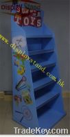 Blue Large Cardboard Display Floor Stand for Summer Toys, Store rack