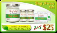 Bug Away / Insect Repellent Candles - 100% Natural Soy Wax Candles with Pure Essential Oils