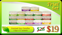 Soy Candles Complete Set - 100% Natural Soy Wax Candles with Pure Essential Oils