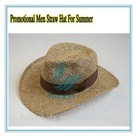 Promotion men's straw fedora hat for summer
